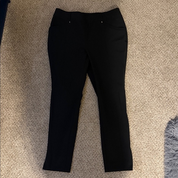 Chico’s Zenergy pull-on, tapered leg, ankle zipper trim pants. Size 2 = 12/L - Picture 2 of 4